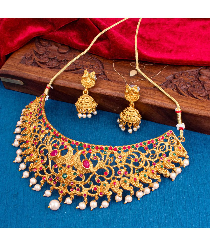     			Sukkhi Brass Multi Color Traditional Necklaces Set Choker