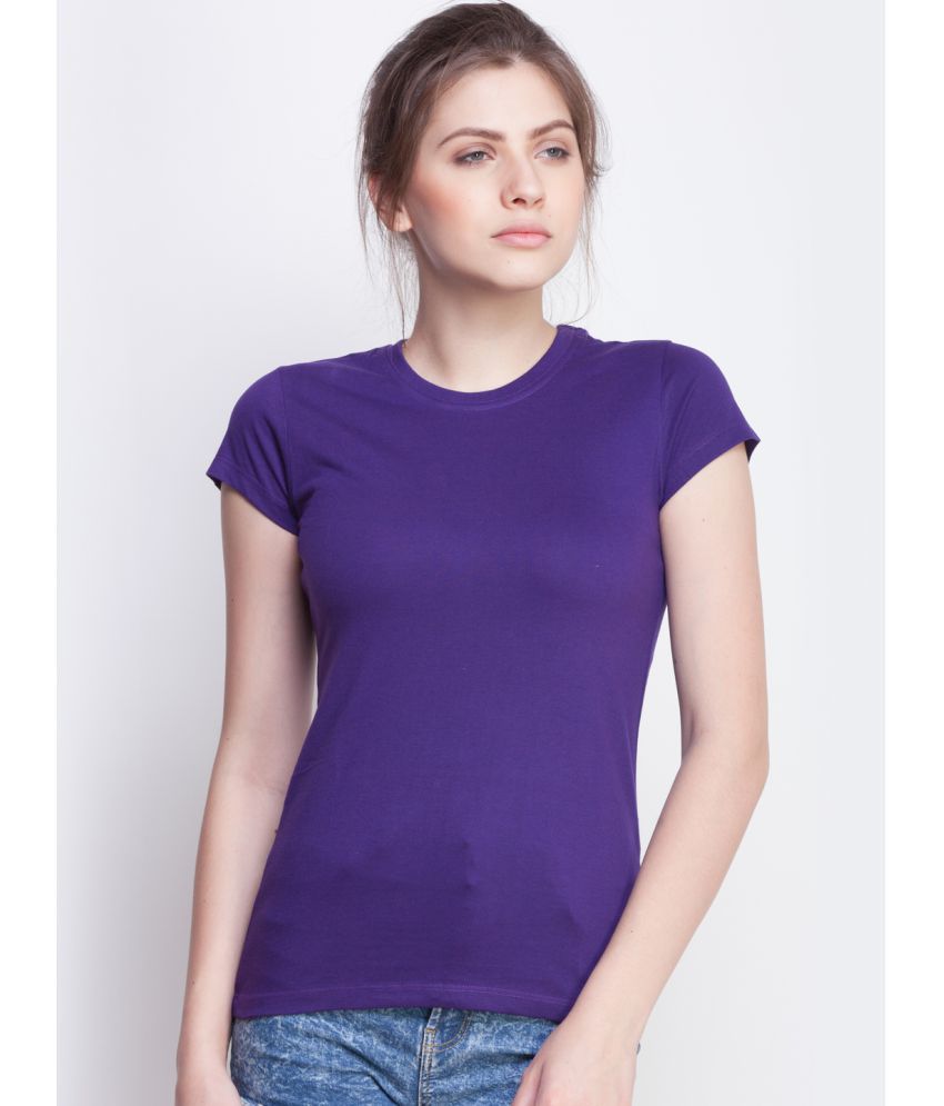     			Dollar Missy Cotton Purple T-Shirts - Single