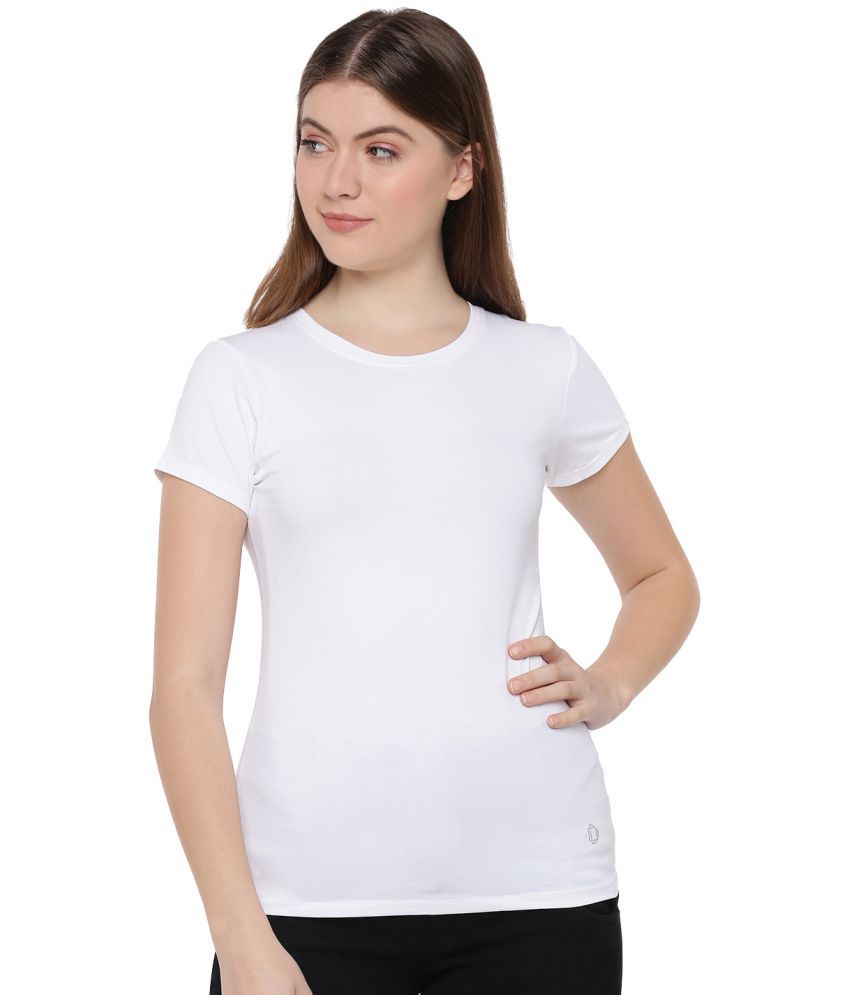 Dollar Missy Cotton White T-Shirts - Single
