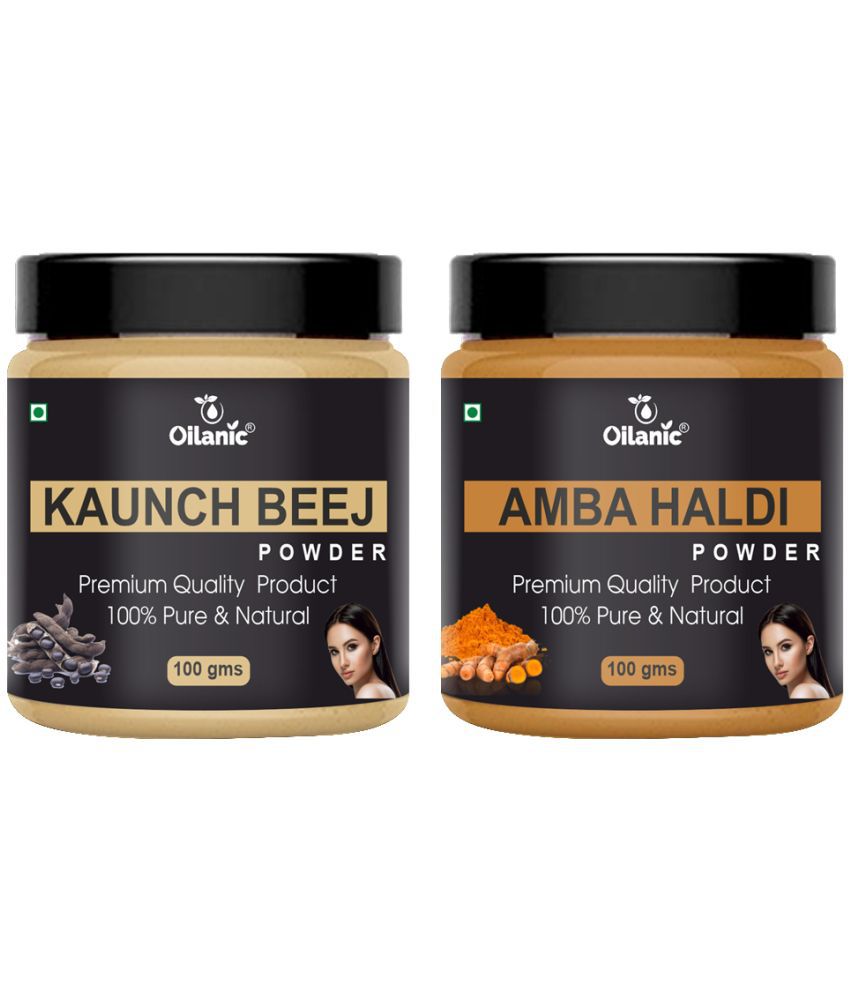     			Oilanic 100% Pure Kaunch Beej Powder & Amba Haldi Powder For Skin Hair Mask 200 g Pack of 2