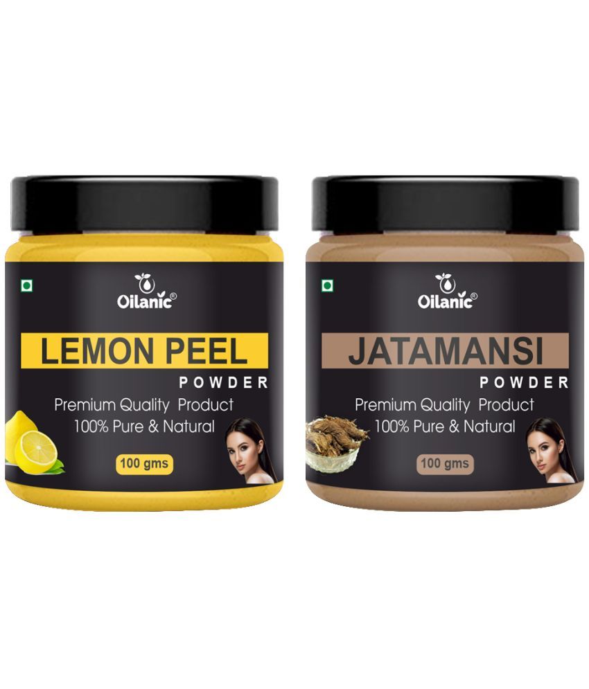     			Oilanic 100% Pure Lemon Peel Powder & Jatamansi Powder For Skin Hair Mask 200 g Pack of 2