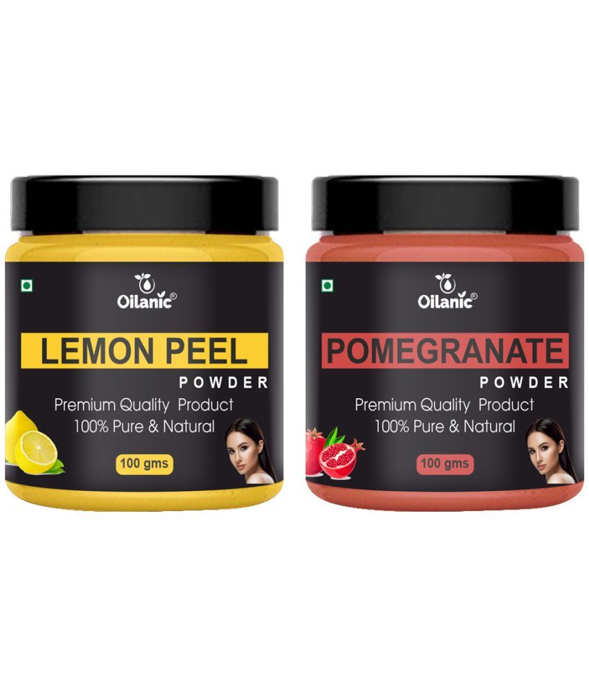     			Oilanic 100% Pure Lemon Peel Powder & Pomegranate Powder For Skin Hair Mask 200 g Pack of 2