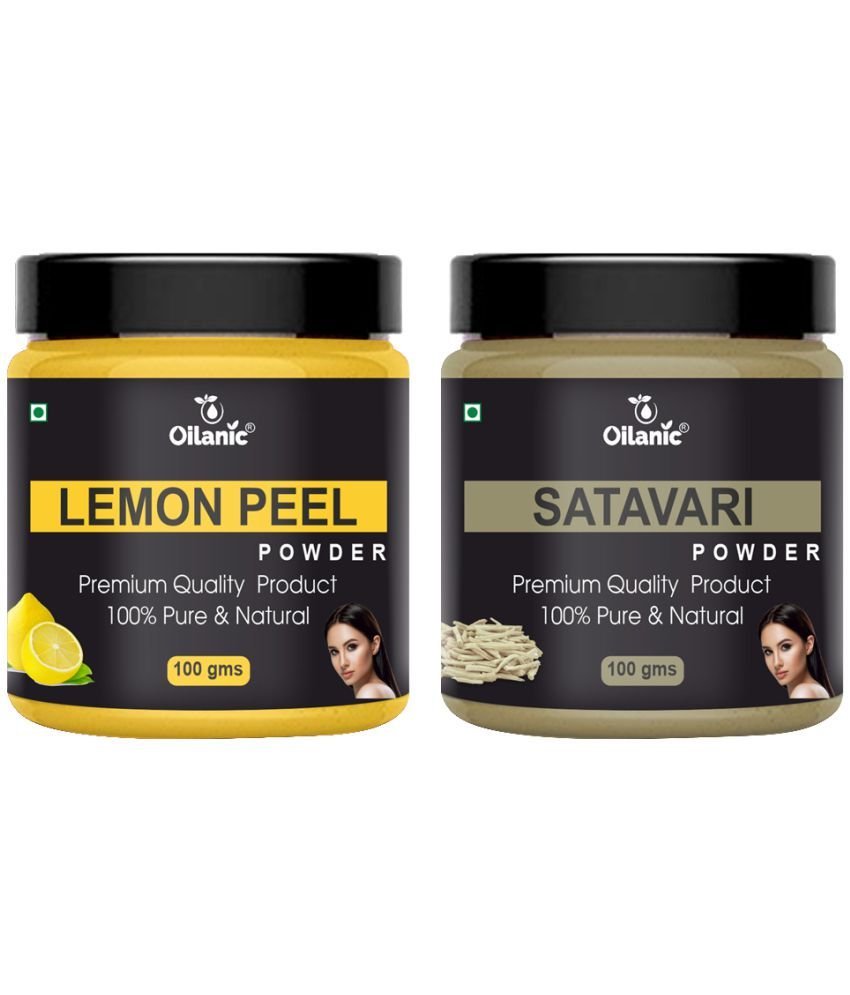     			Oilanic 100% Pure Lemon Peel Powder & Satavari Powder For Skincare Hair Mask 200 g Pack of 2