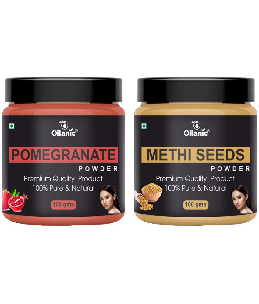     			Oilanic 100% Pure Pomegranate Powder & Methi Powder For Skincare Hair Mask 200 g Pack of 2