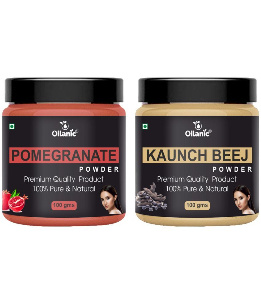     			Oilanic 100% Pure Pomegranate Powder & Kaunch Beej Powder For Skin Hair Mask 200 g Pack of 2