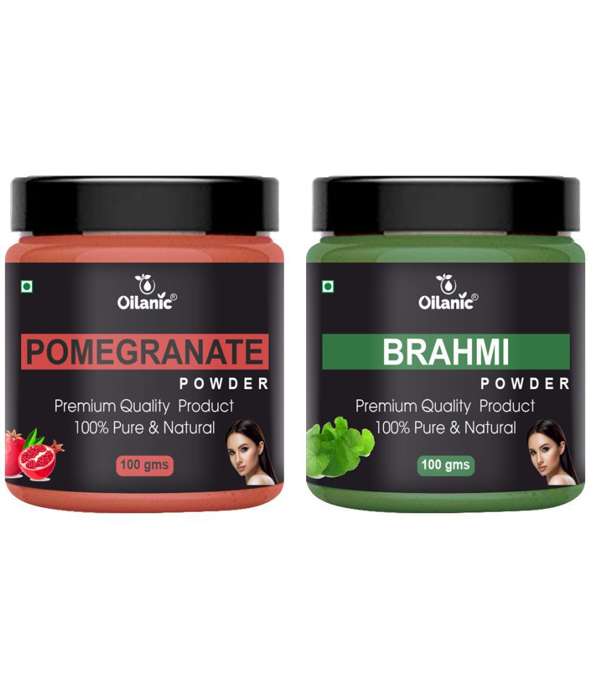     			Oilanic 100% Pure Pomegranate Powder & Brahmi Powder For Skincare Hair Mask 200 g Pack of 2