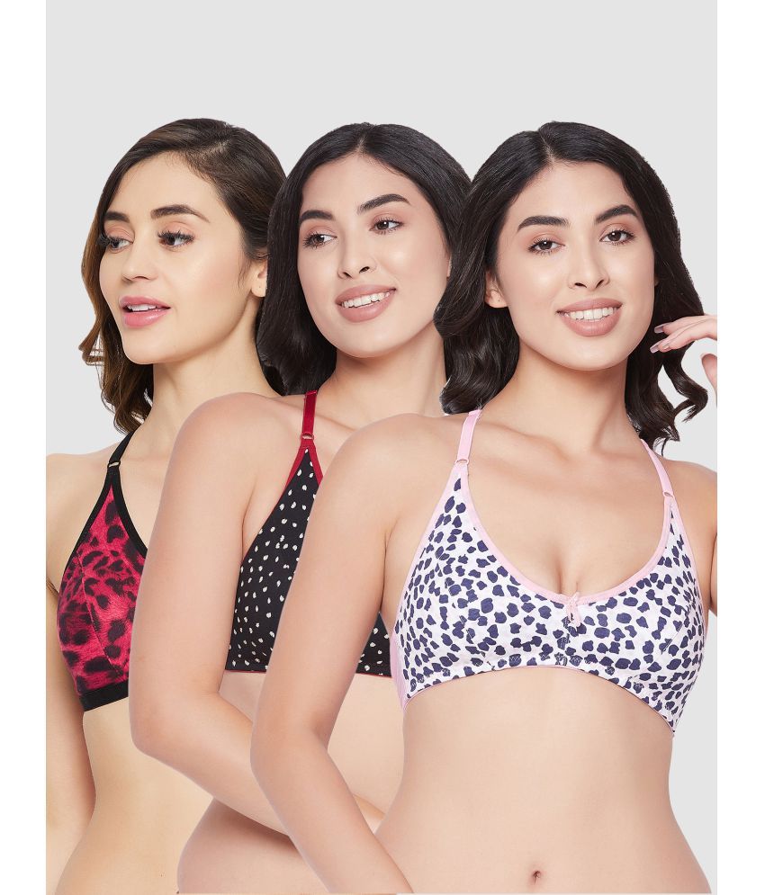     			Clovia Cotton Everyday Bra - Multi Color Pack of 3