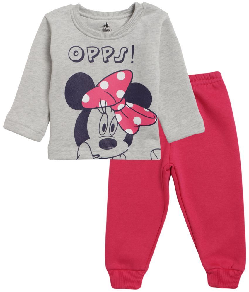     			MINNIE & FRIENDS GIRLS SETS ROUND NECK FULL SLEEVES GREY & FUCHSIA