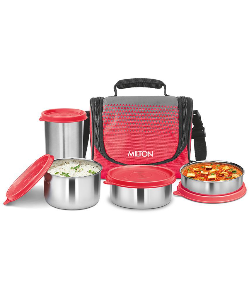     			Milton Tasty 3 Stainless Steel Combo Lunch Box with Tumbler, Red