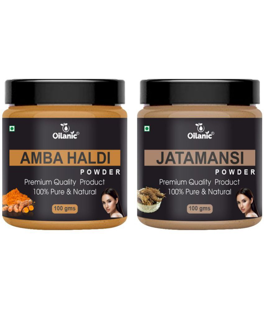     			Oilanic 100% Pure Amba Haldi Powder & Jatamansi Powder For Skin Hair Mask 200 g Pack of 2