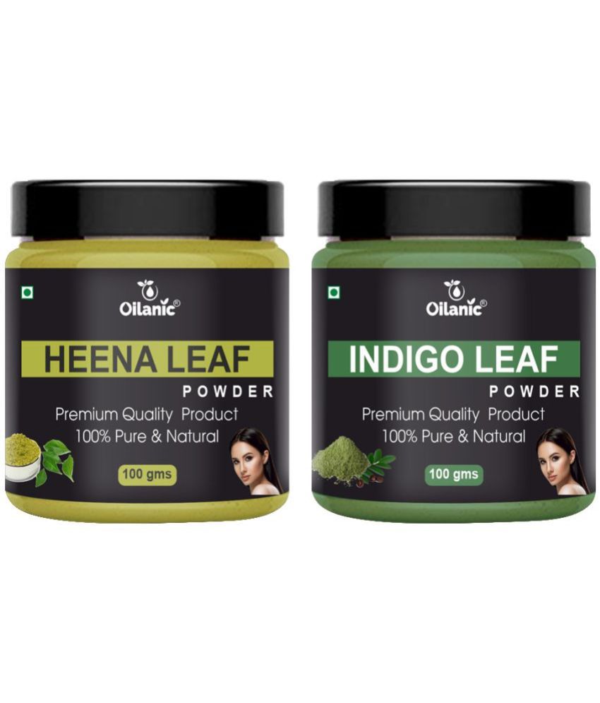     			Oilanic 100% Pure Heena Leaf Powder & Indigo Powder For Skincare Hair Mask 200 g Pack of 2