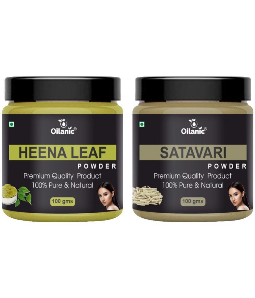     			Oilanic 100% Pure Heena Leaf Powder & Satavari Powder For Skincare Hair Mask 200 g Pack of 2