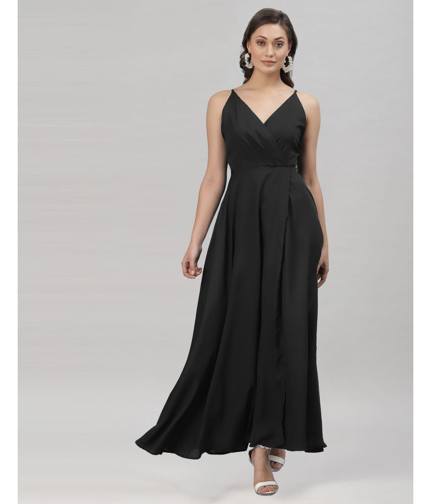     			Selvia Crepe Black A- line Dress -