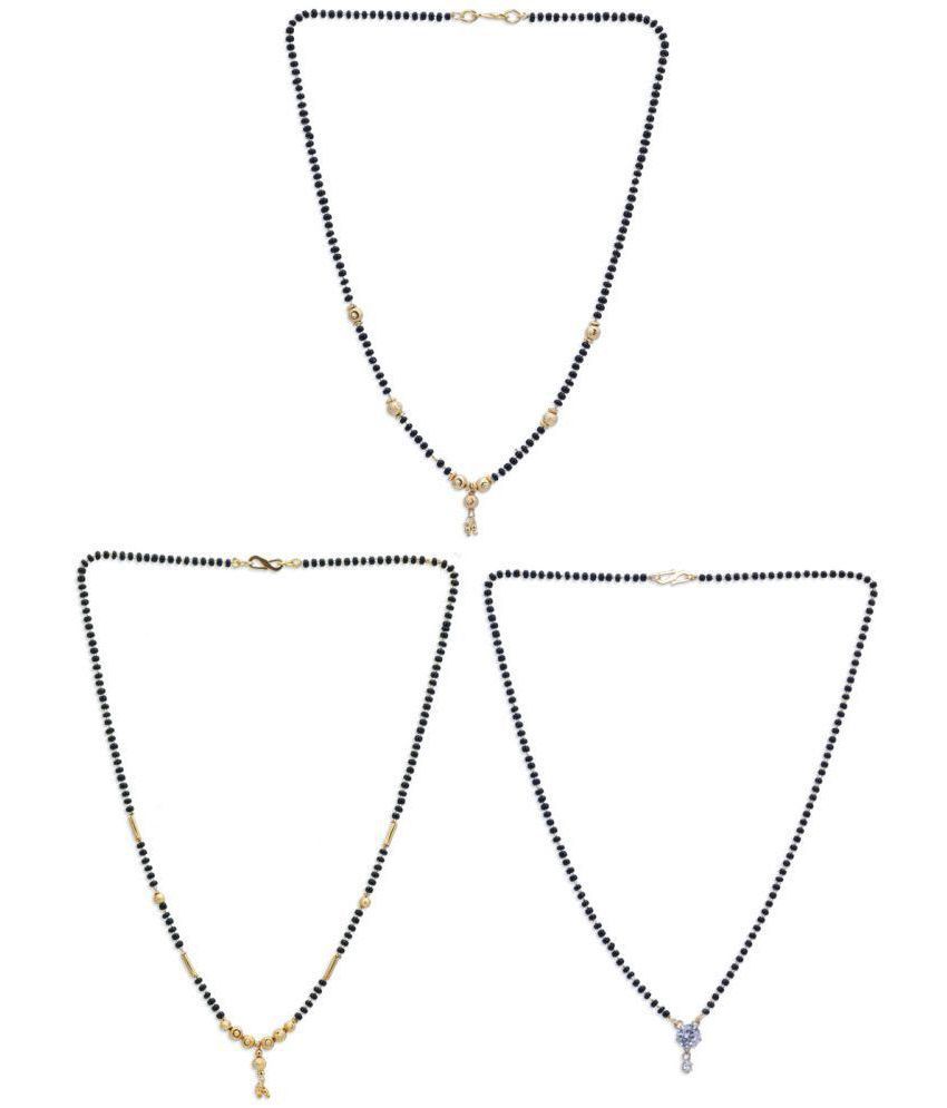     			Sukkhi Sparkling Gold Plated Cz Solitaire Mangalsutra Combo For Women