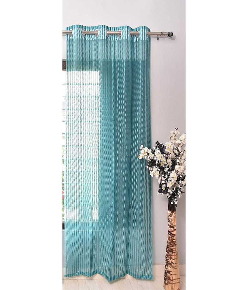     			Tanishka Fabs Others Semi-Transparent Eyelet Window Curtain 5 ft Single -Aqua