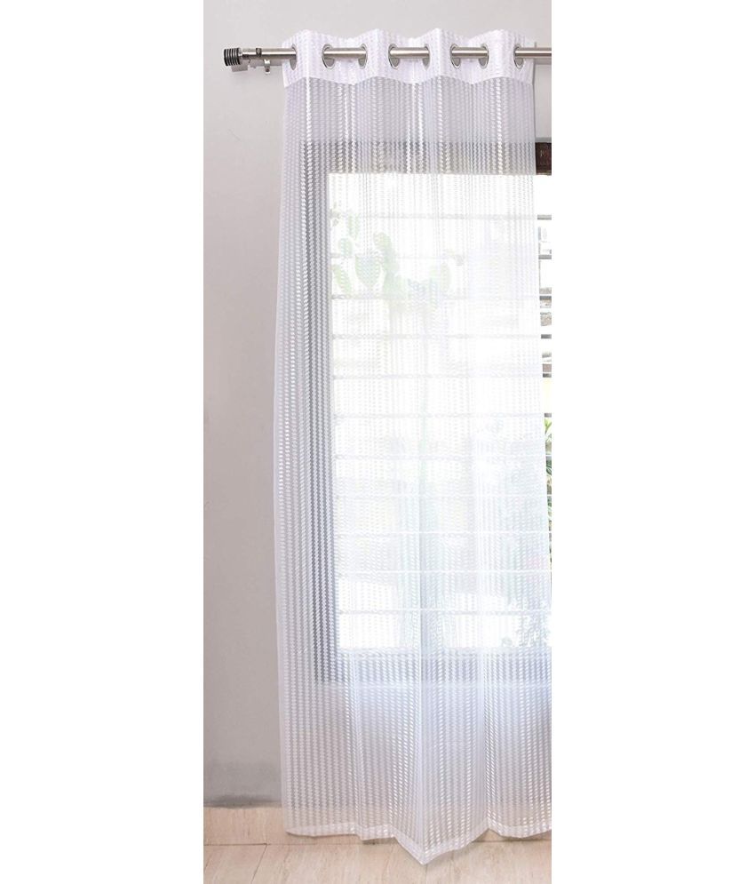     			Tanishka Fabs Others Semi-Transparent Eyelet Window Curtain 5 ft Single -White