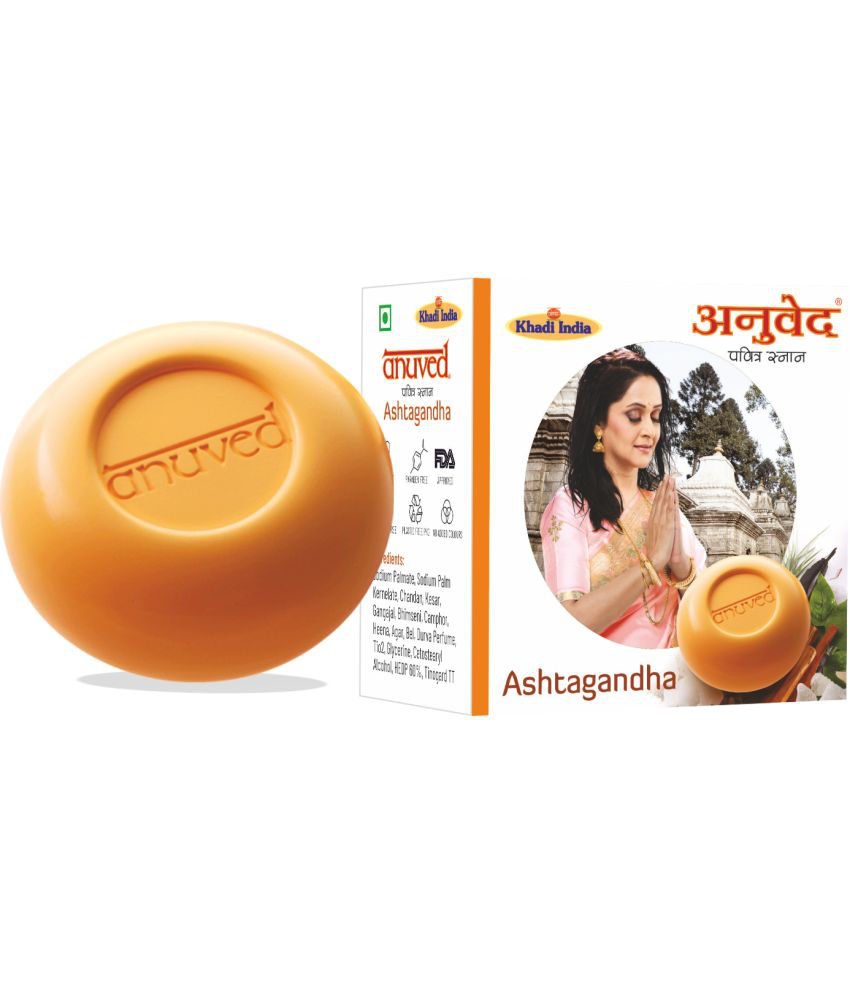     			Anuved Herbal Ashtagandha Soap for Revitalizing Your Skin & senses. Bathing Bar (Each 125) g Pack of 6