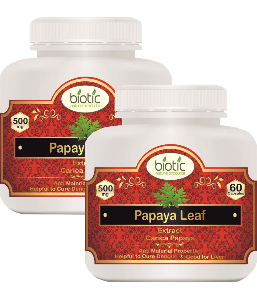     			Biotic Papaya Leaf Capsules (Carica Papaya Extract) 500mg Capsule 120 no.s Pack of 2
