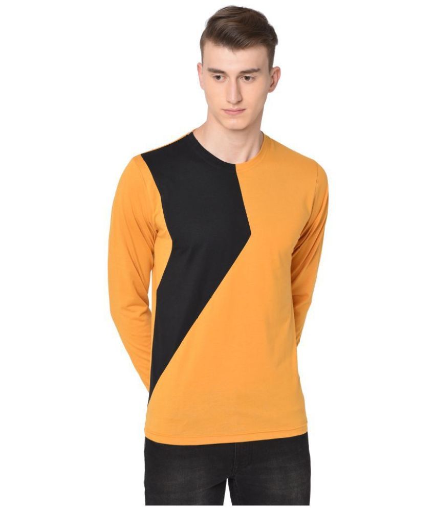     			Glito - Yellow Cotton Blend Regular Fit Men's T-Shirt ( Pack of 1 )