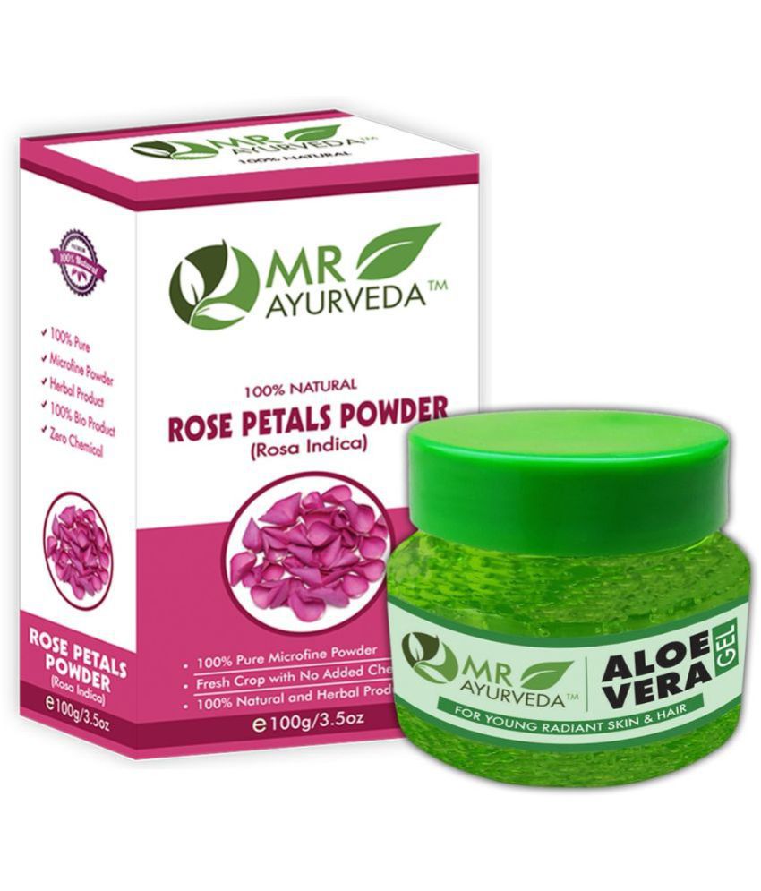     			MR Ayurveda Aloe Vera Gel & Rose Petals Powder Hair Scalp Treatment 200 g Pack of 2