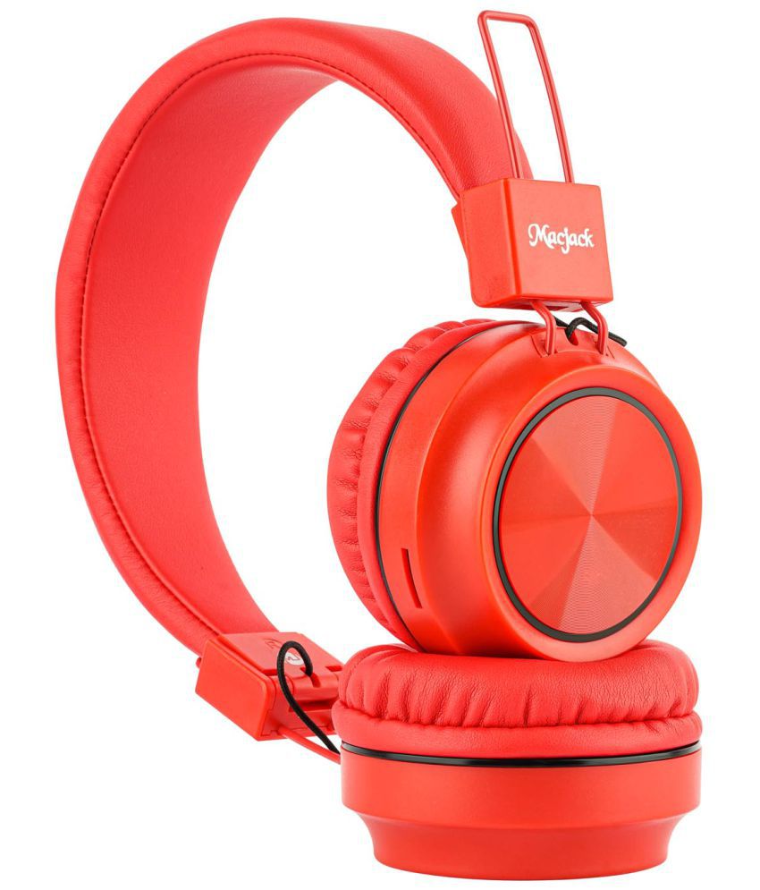     			Macjack Wave 300 Bluetooth Headphones Neckband Wireless With Mic Headphones/Earphones Power Red