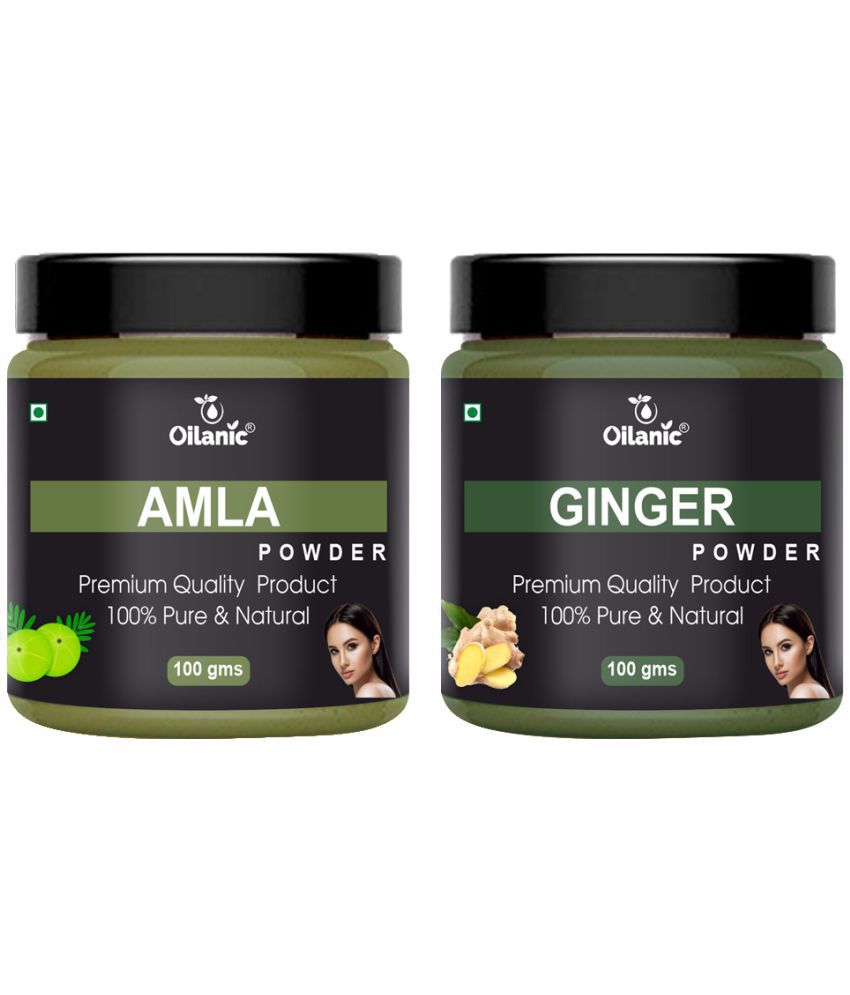     			Oilanic 100% Pure Amla Powder & Ginger Powder For Skincare Hair Mask 200 g Pack of 2