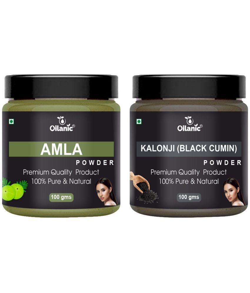     			Oilanic 100% Pure Amla Powder & Kalonji Powder For Skin Hair Mask 200 g Pack of 2