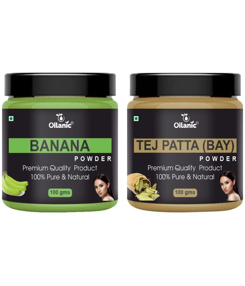     			Oilanic 100% Pure Banana Powder & Tej Patta Powder For Skin Hair Mask 200 g Pack of 2