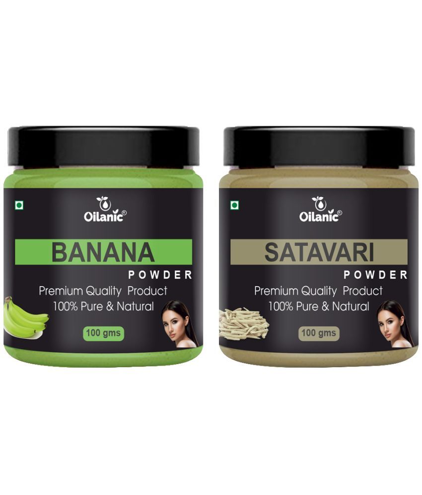     			Oilanic 100% Pure Banana Powder & Satavari Powder For Skincare Hair Mask 200 g Pack of 2