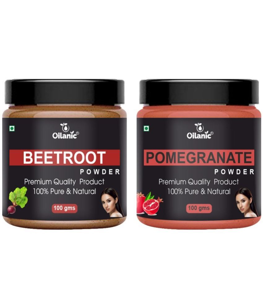     			Oilanic 100% Pure Beetroot Powder & Pomegranate Powder For Skin Hair Mask 200 g Pack of 2