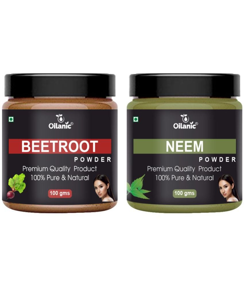     			Oilanic 100% Pure Beetroot Powder & Neem Powder For Skincare Hair Mask 200 g Pack of 2