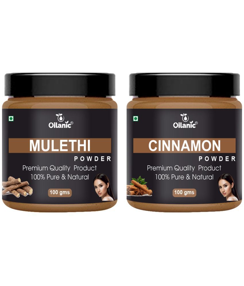     			Oilanic 100% Pure Mulethi Powder & Cinnamon Powder For Skincare Hair Mask 200 g Pack of 2