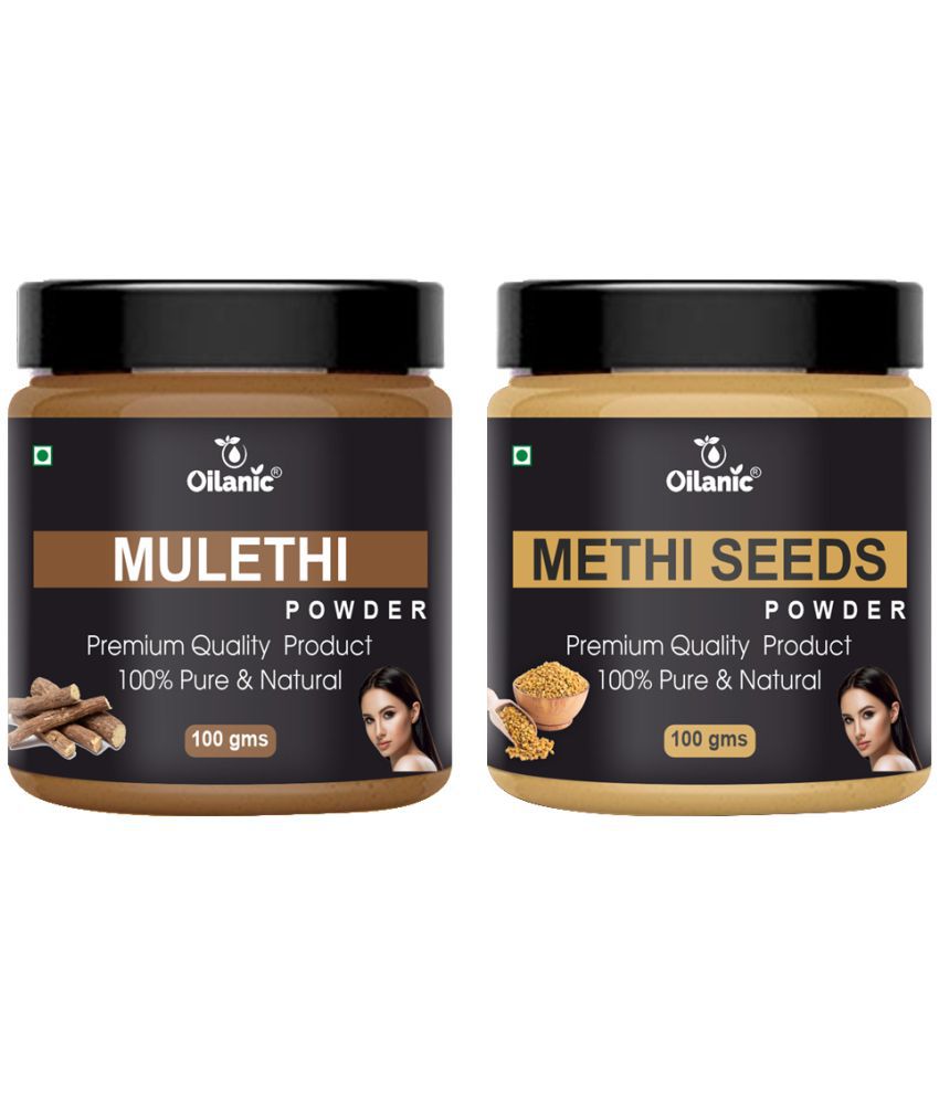 Oilanic 100% Pure Mulethi Powder & Methi Powder For Skincare Hair Mask 200  g Pack of 2: Buy Oilanic 100% Pure Mulethi Powder & Methi Powder For  Skincare Hair Mask 200 g