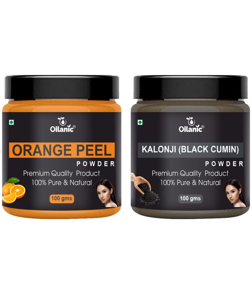     			Oilanic 100% Pure Orange Peel Powder & Kalonji Powder For Skin Hair Mask 200 g Pack of 2