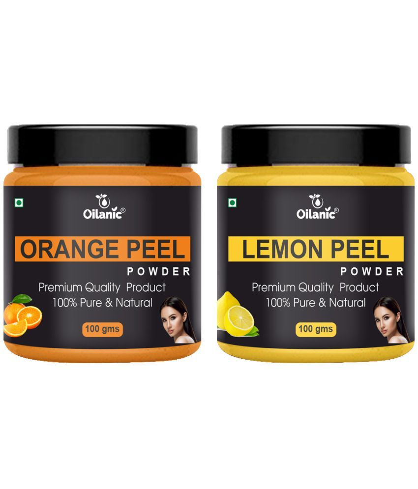     			Oilanic 100% Pure Orange Peel Powder & Lemon Peel Powder For Skin Hair Mask 200 g Pack of 2