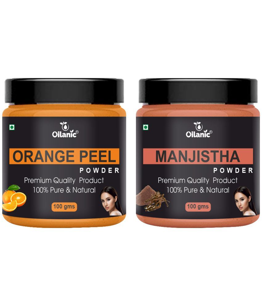     			Oilanic 100% Pure Orange Peel Powder & Manjistha Powder For Skin Hair Mask 200 g Pack of 2