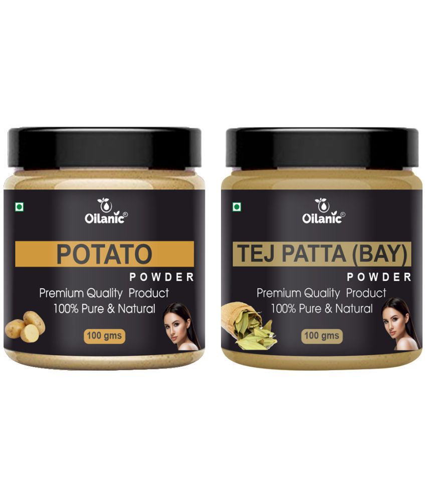     			Oilanic 100% Pure Potato Powder & Tej Patta Powder For Skin Hair Mask 200 g Pack of 2