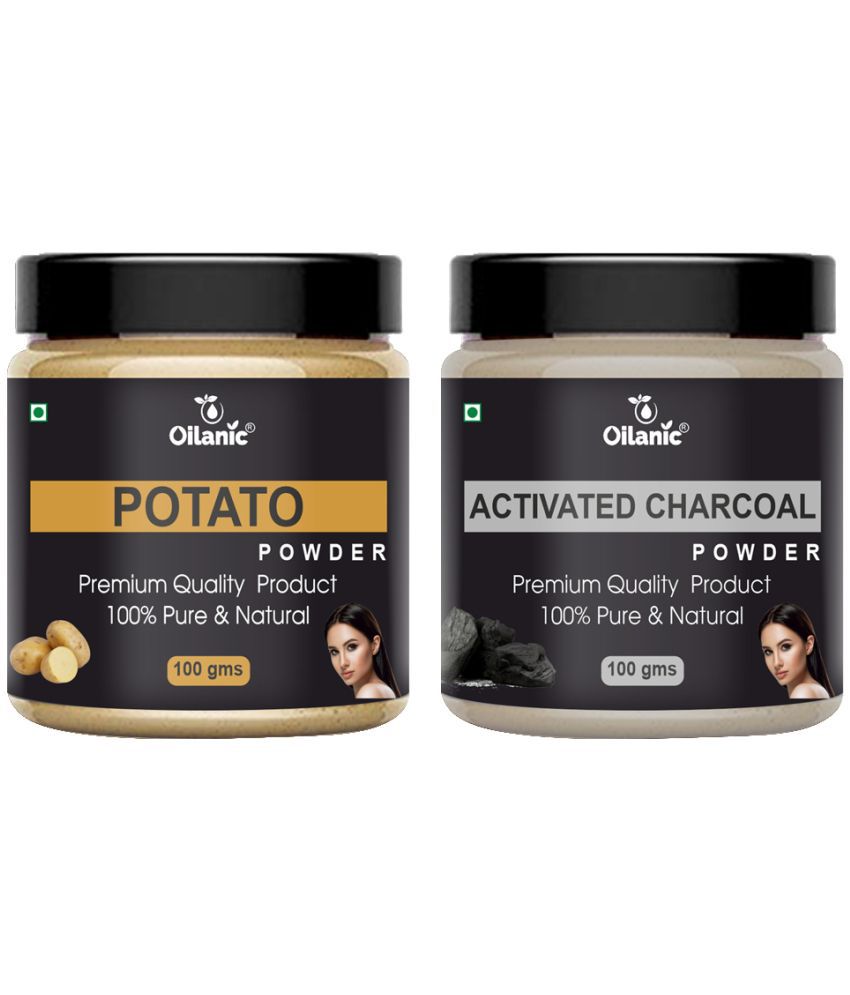     			Oilanic 100% Pure Potato Powder & Charcoal Powder For Skin Hair Mask 200 g Pack of 2