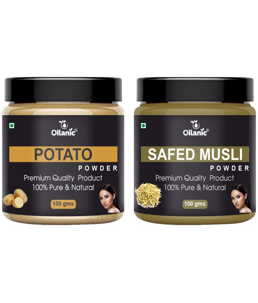     			Oilanic 100% Pure Potato Powder & Safed Musli Powder For Skin Hair Mask 200 g Pack of 2