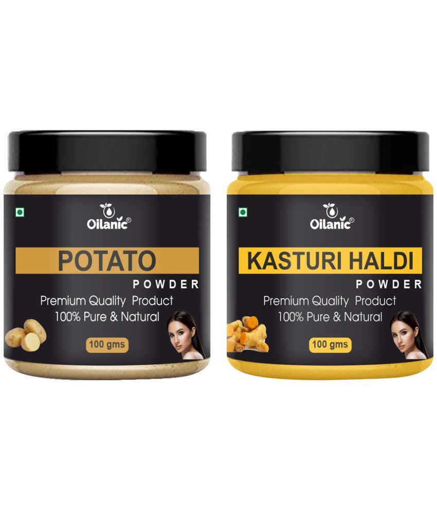     			Oilanic 100% Pure Potato Powder & Kasturi Haldi Powder-Skin Hair Mask 200 g Pack of 2