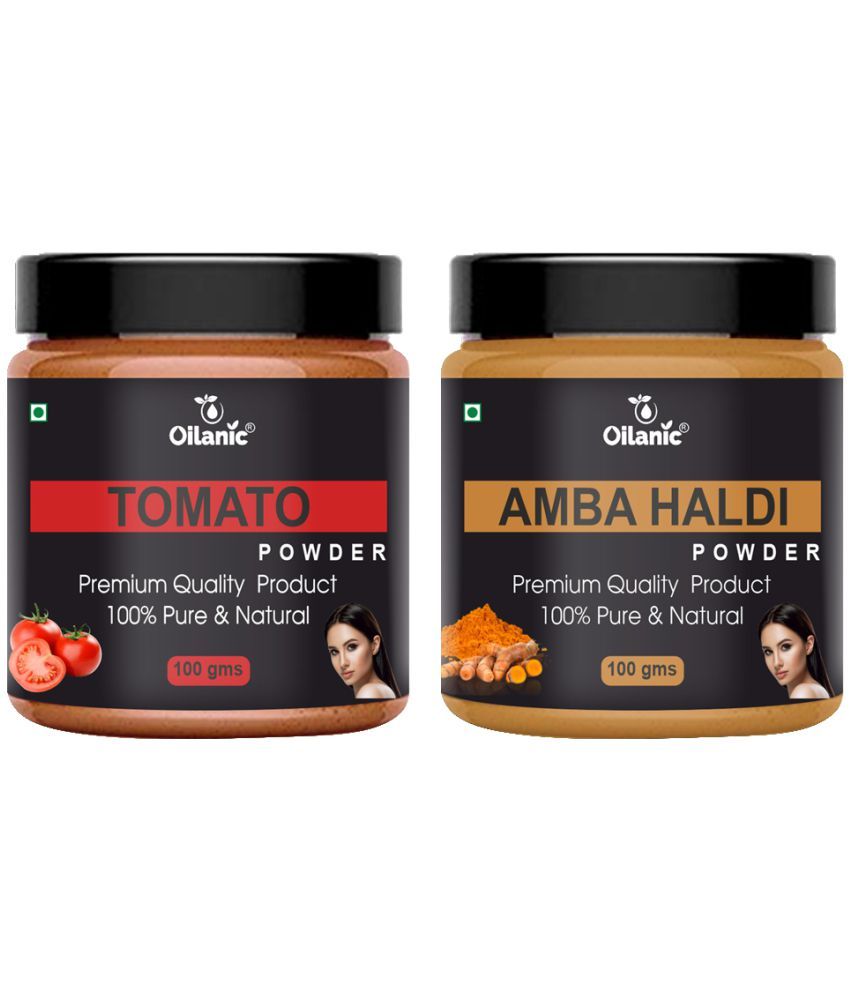     			Oilanic 100% Pure Tomato Powder & Amba Haldi Powder For Skin Hair Mask 200 g Pack of 2