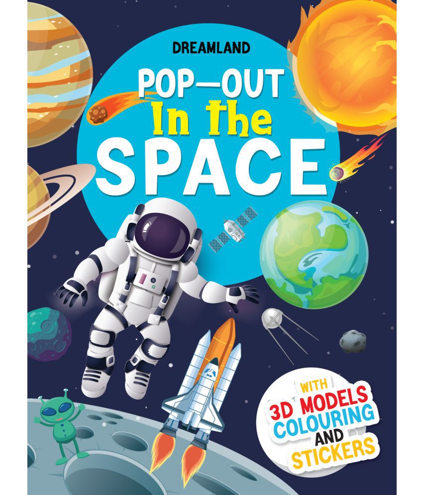     			Pop-Out In the Space- With 3D Models Colouring Stickers - Interactive & Activity  Book