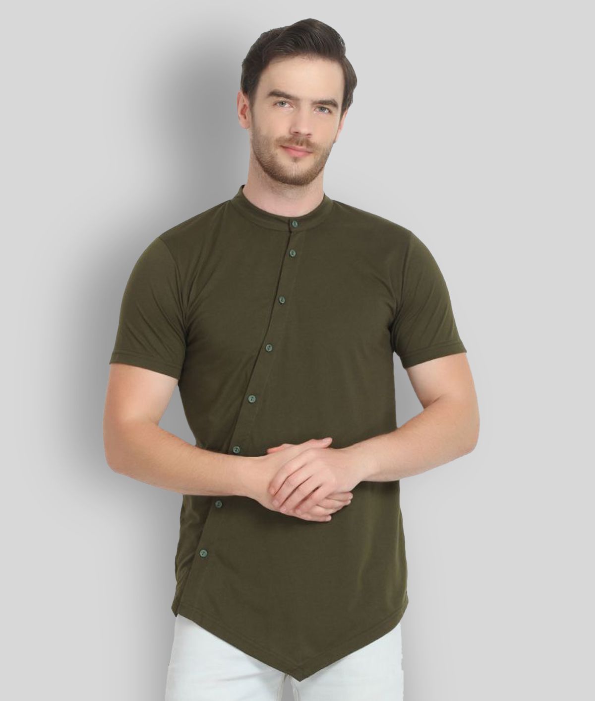     			Glito - Green Cotton Blend Regular Fit Men's T-Shirt ( Pack of 1 )