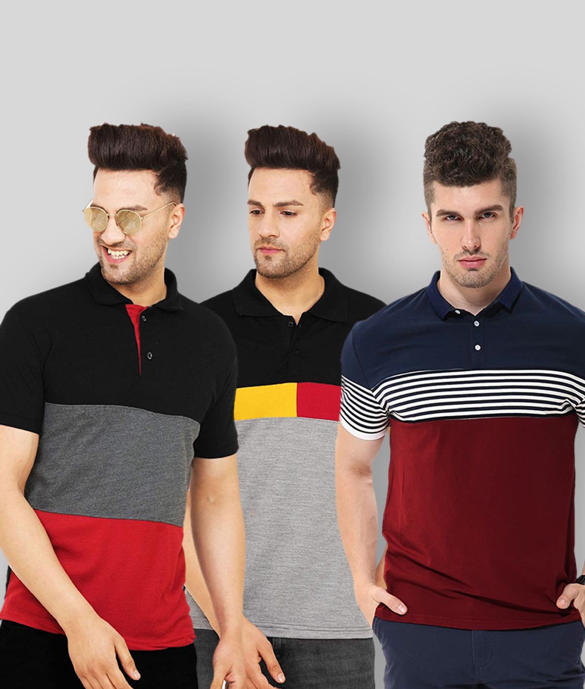     			Leotude - Multicolor Cotton Blend Regular Fit Men's T-Shirt ( Pack of 3 )