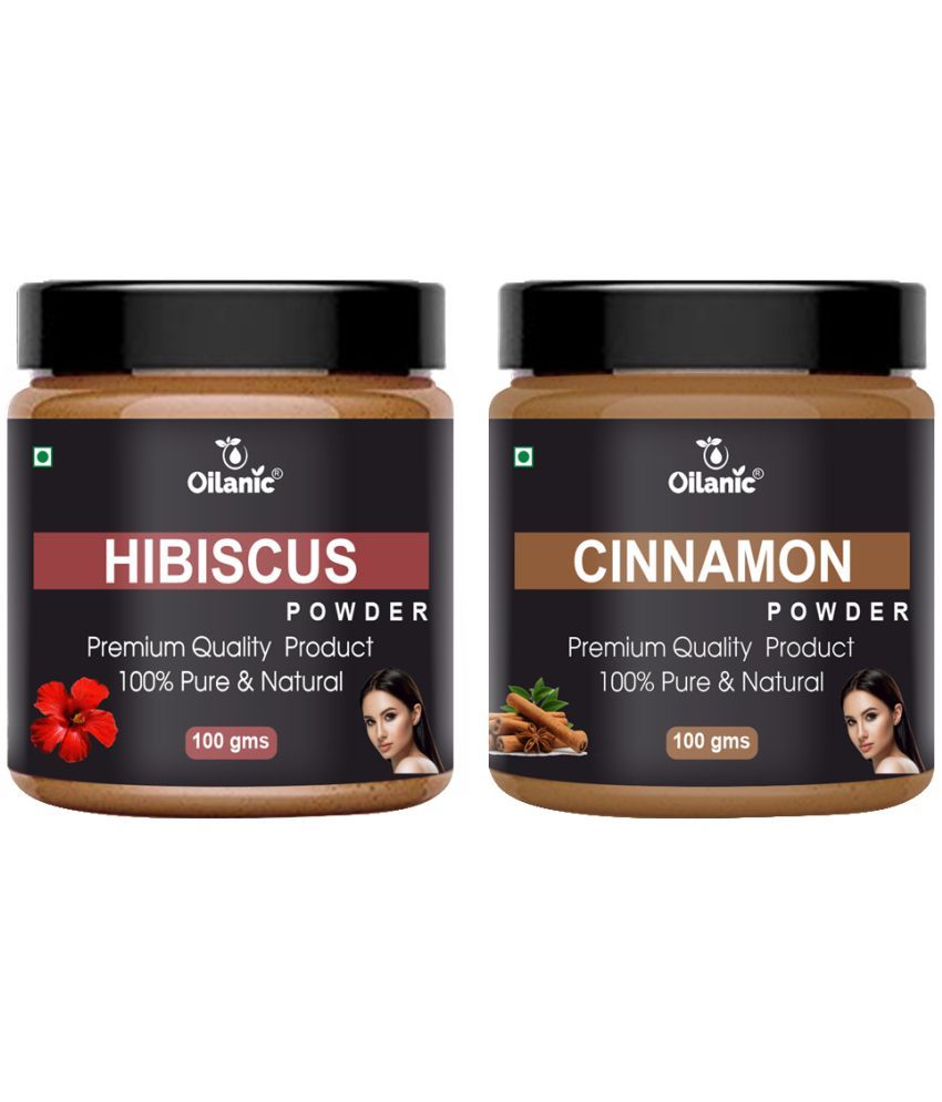     			Oilanic 100% Pure Hibiscus Powder & Cinnamon Powder For Skincare Hair Mask 200 g Pack of 2