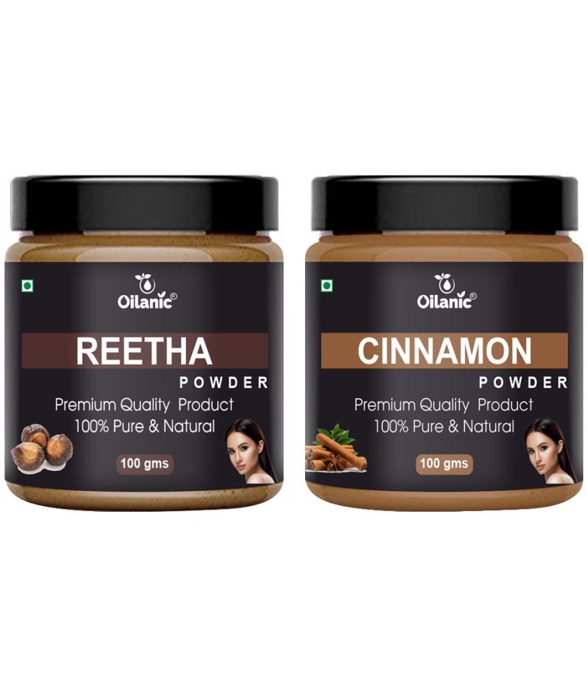     			Oilanic 100% Pure Reetha Powder & Cinnamon Powder For Skincare Hair Mask 200 g Pack of 2