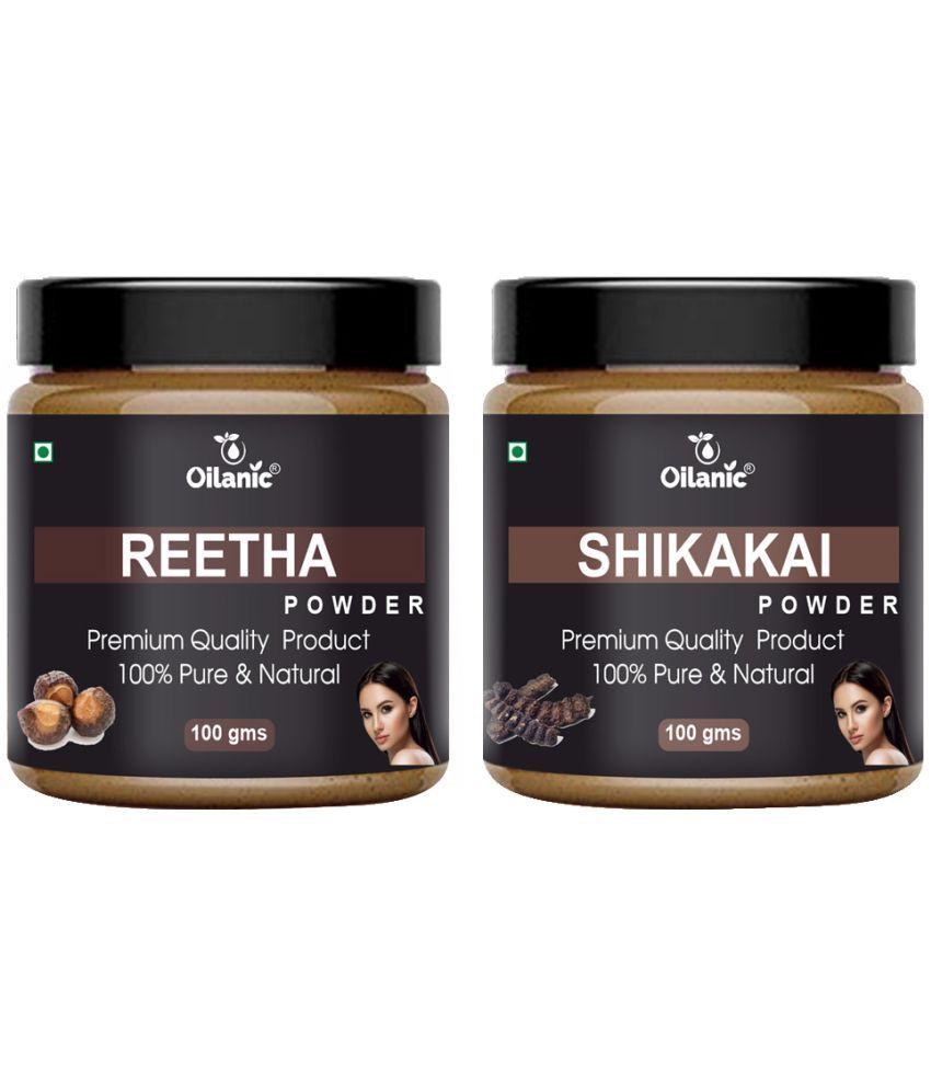     			Oilanic 100% Pure Reetha Powder & Shikakai Powder For Skin Hair Mask 200 g Pack of 2