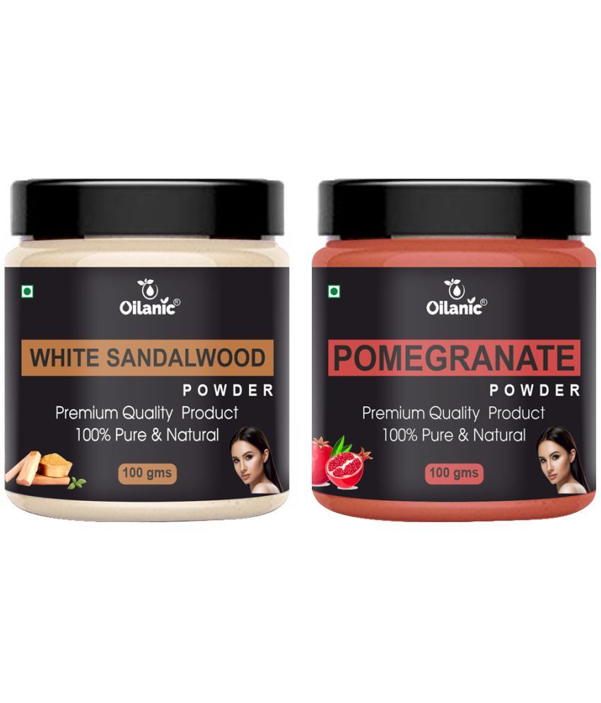     			Oilanic 100% White Sandalwood Powder & Pomegranate Powder For Skin Hair Mask 200 g Pack of 2