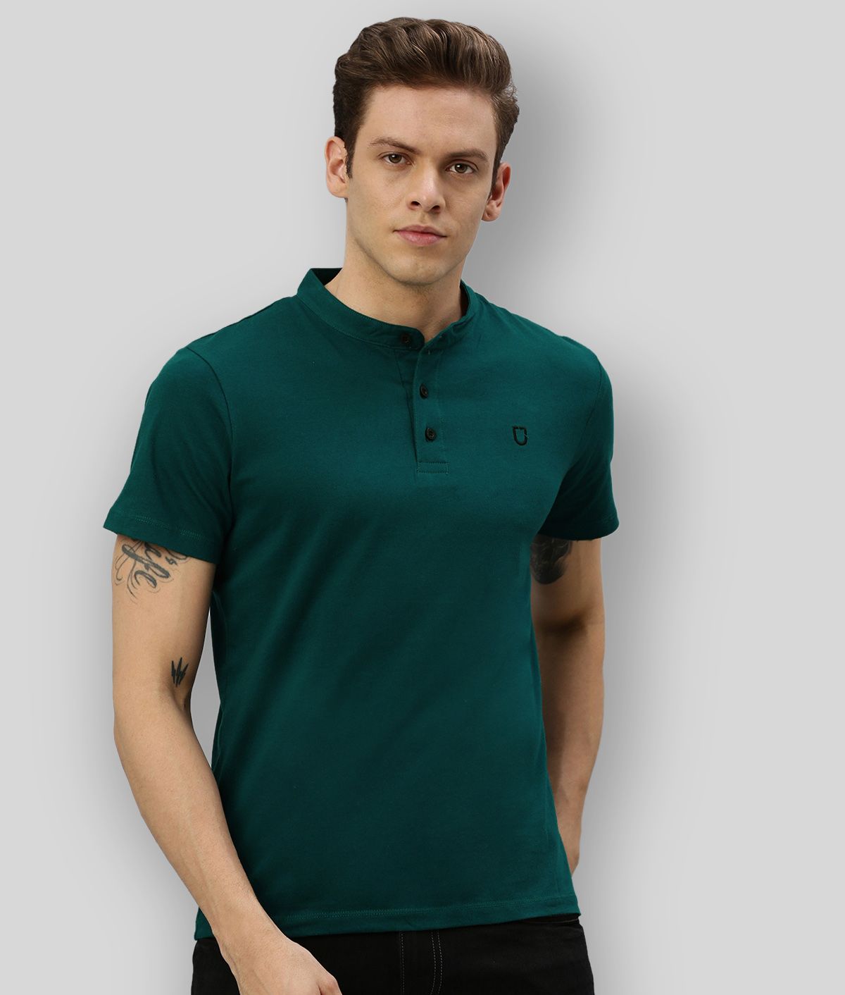     			Urbano Fashion Pack of 1 Cotton Slim Fit Men's T-Shirt ( Green )