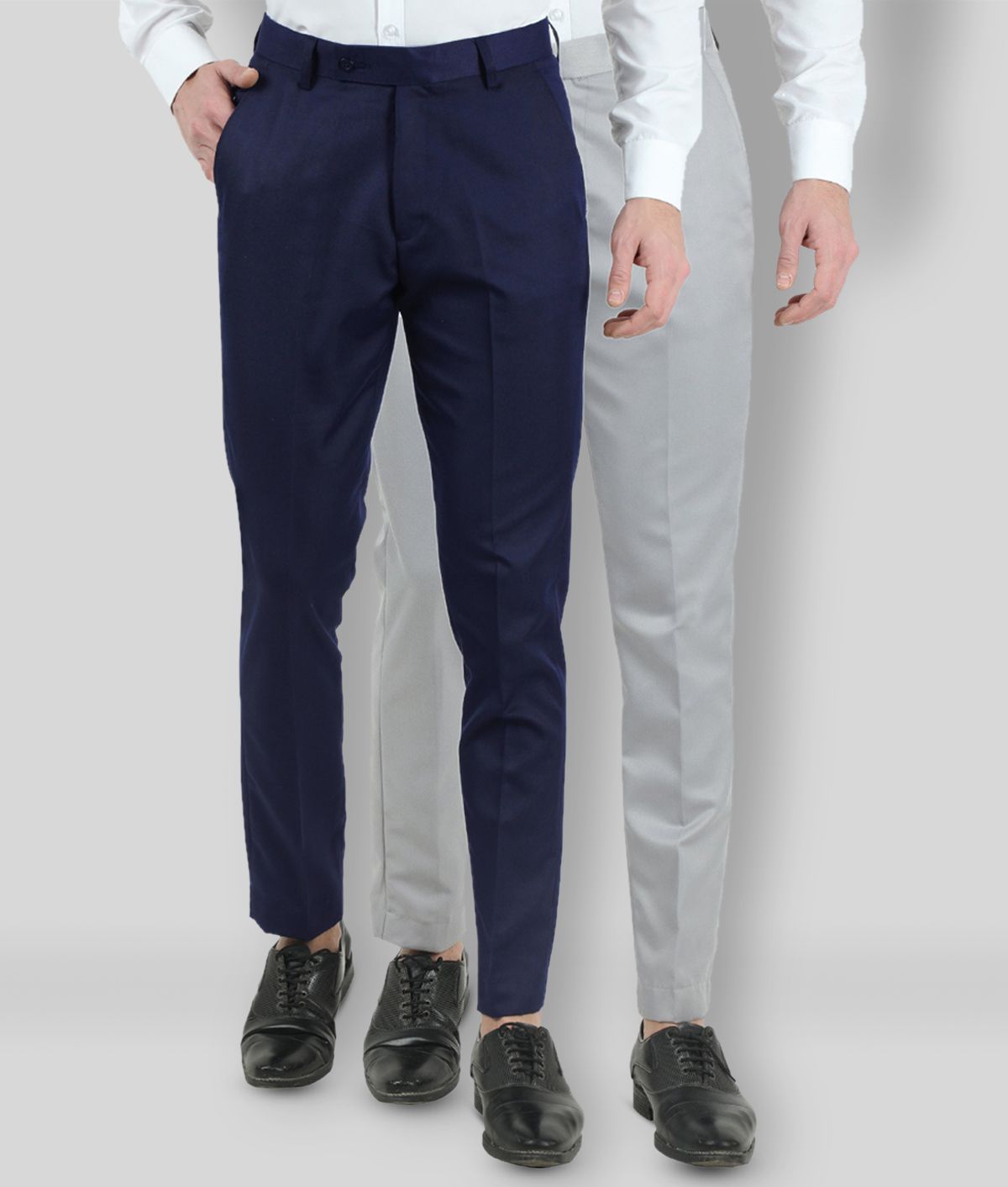     			VEI SASTRE - Multicolored Polycotton Slim - Fit Men's Formal Pants ( Pack of 2 )